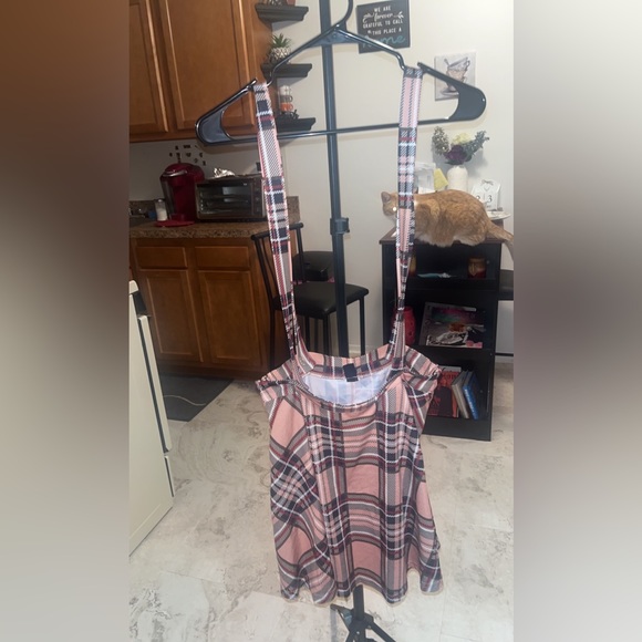 SHEIN EZwear plaid print suspender dress size large - Picture 1 of 4